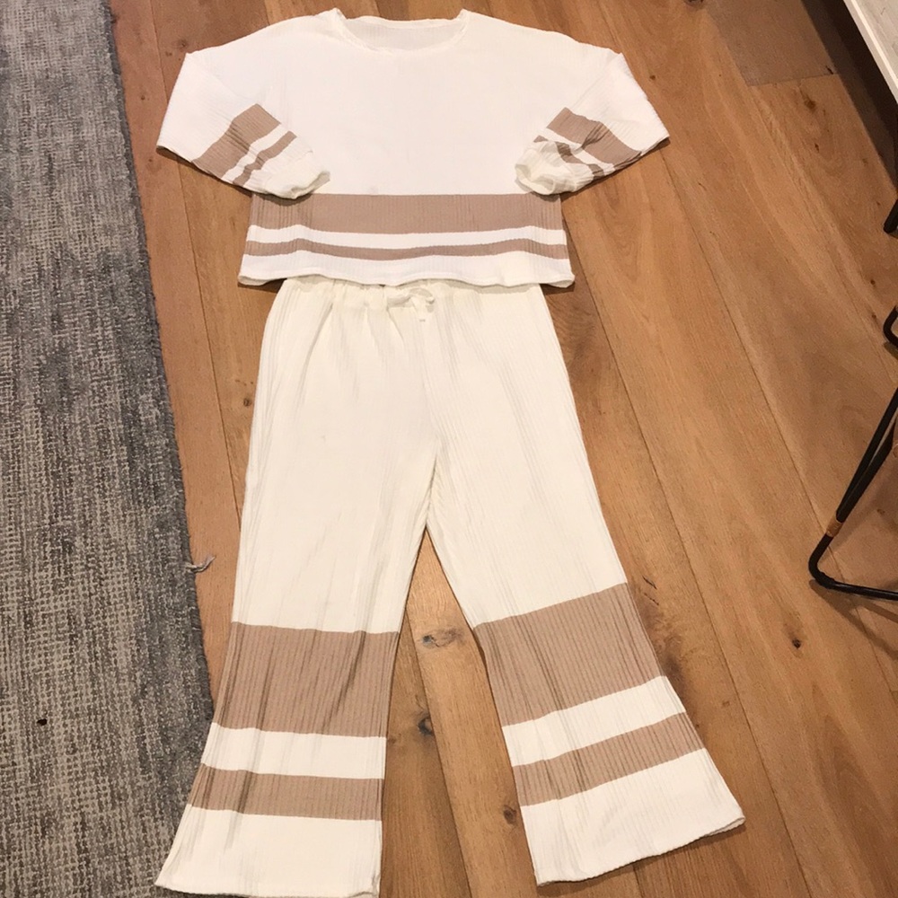 White sweatsuit set